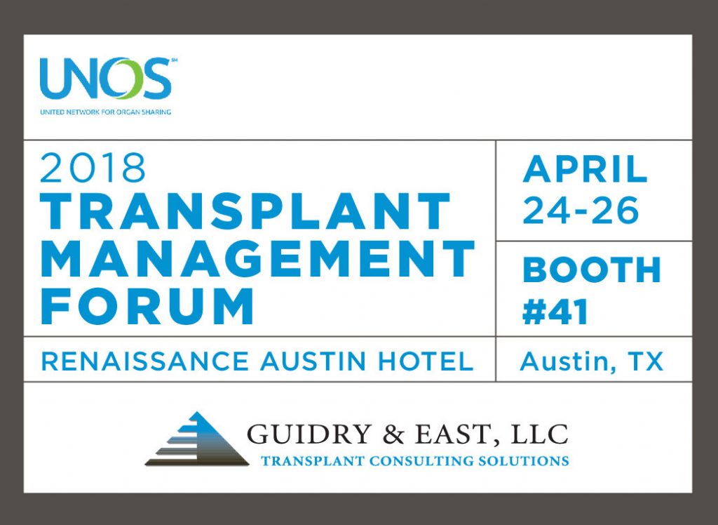 G&E to Attend 26th Annual Transplant Management Forum Guidry & East, LLC